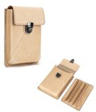 Étui portable en cuir pour stylos, avec une fermeture en cuivre, pour 5 stylos