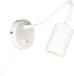 Mexlite Lampe murale Upround blanc avec bras métallique flexible, inclinable et pivotant, incluant une source lumineuse de 4,9W, diamètre de la plaque murale 10 cm, usage intérieur