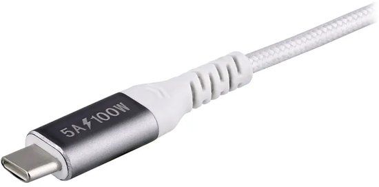 T'nB TCUSBC100W USB-kabel USB 3.2 Gen 1 (3.1 Gen 1) 2 m USB C Aluminium, Wit