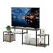 Furinno Tv-kast met handgreep voor televisies tot 55 inch (183,4 x 58 x 39,6 cm), Frans eiken/zwart