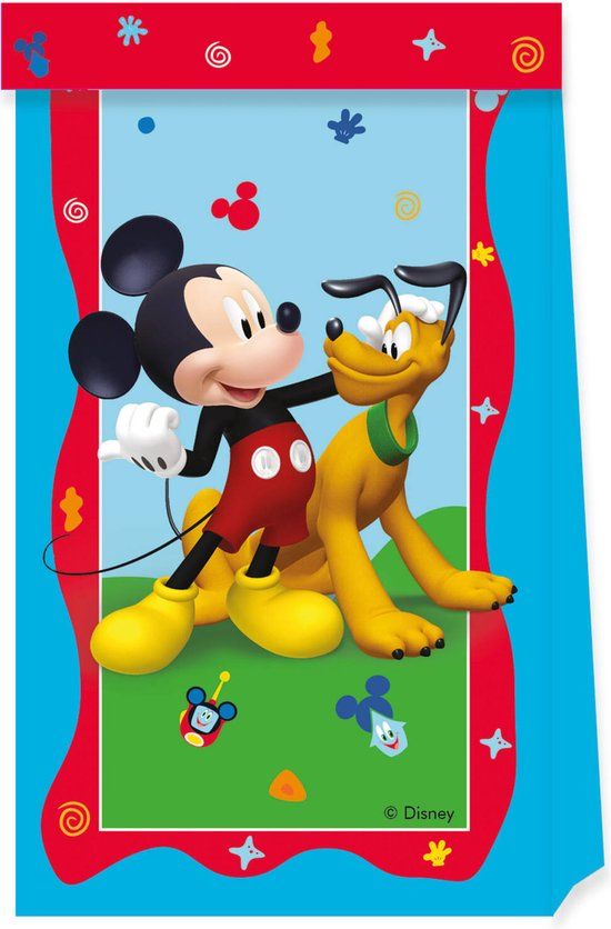 Procos Wefiesta Mickey Rock The House Papieren uitdeelzakjes - 4 stuks