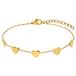 Lucardi - Dames Stalen goldplated armband harten - Armband - Staal - Goudkleurig - 19 cm