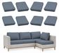 Housse de canapé pour meubles de salon - Amovible et lavable en machine - Gris