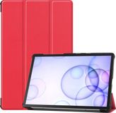 BTH Hoesje - Geschikt voor Samsung Galaxy Tab S6 - Dun & Stevig - Hardcover Book Case - Trifold Bookcase Hoes - Hard Cover - Tablethoes - Rood