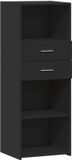 vidaXL Hoge kast, zwart, 45x42,5x124 cm, van houtvezel
