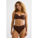 BEACHWAVE seersucker omslag bikinibroekje met lurex donkerbruin