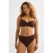 BEACHWAVE seersucker omslag bikinibroekje met lurex donkerbruin