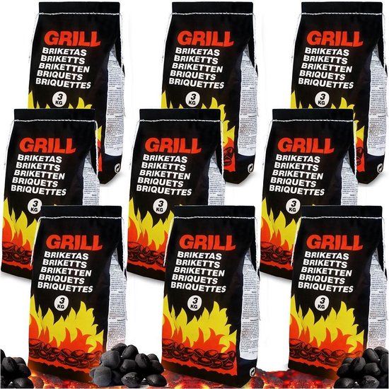 deuba Houtskoolbriketten 27 kg - BBQ Briketten Snelgloeiend - Weinig Rook
