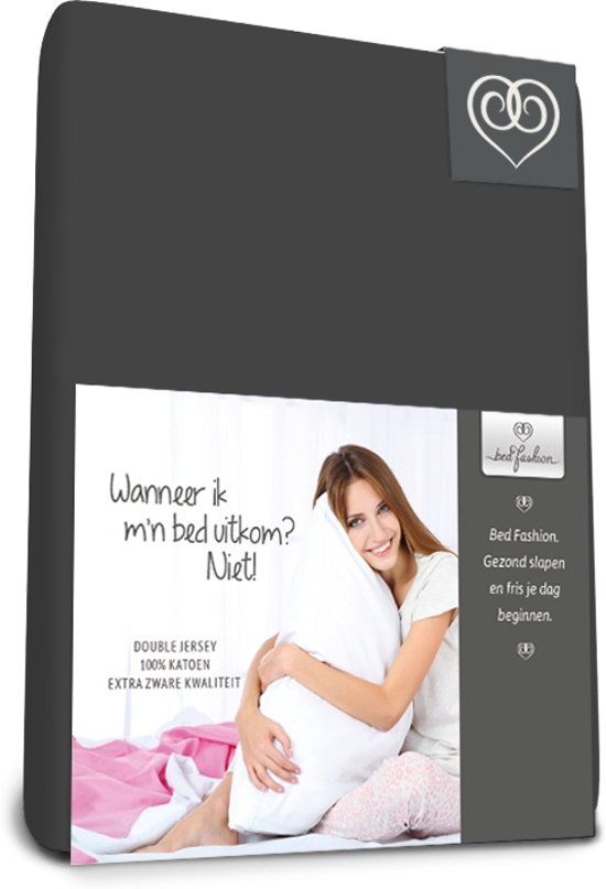 Bed-Fashion Double Jersey hoeslaken extra zwaar 90 x 220 cm antra
