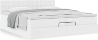 Maison Exclusive - Cadre de lit ottoman avec matelas, blanc, 200x200 cm, similicuir
