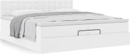 Maison Exclusive - Cadre de lit ottoman avec matelas, blanc, 200x200 cm, similicuir