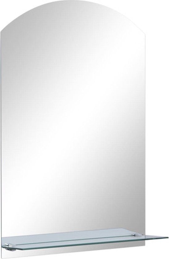 vidaXL Wandspiegel met schap 40x60 cm gehard glas