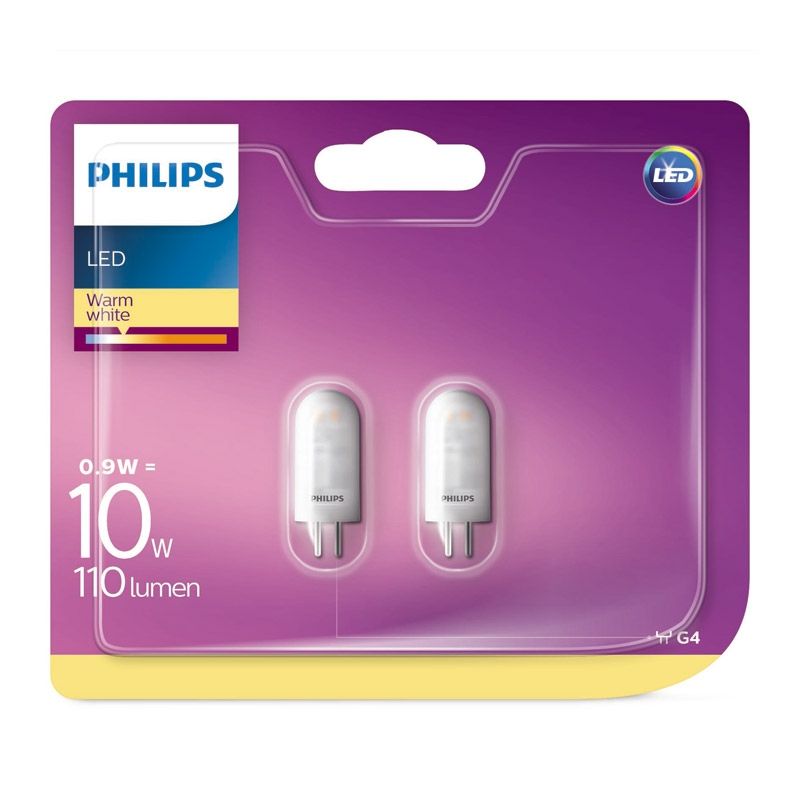Philips Capsulelamp Mat LED G4 0.9 Watt 2 stk