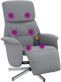 vidaXL Elektrische Massagestoel Lichtgrijs Stof