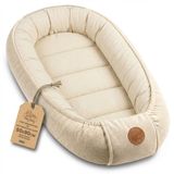 Totsy baby Knus Baby Nestje Pasgeborene – zacht draagbaar en comfortabel Nest voor Ledikant Kinderbed Wieg Babykamer en Onderweg – behaaglijk voor Jongen & Meisje 90x50 cm Beige Corduroy