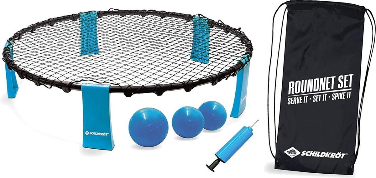 Schildkröt Funsports Schildkröt Funsports Roundnet Set - Spikebal - 90 Cm Polyester Blauw/zwart 6-delig