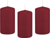 Trend Candles Cilinderkaars/stompkaars - 12x - bordeauxrood - 6 x 12 cm - 40 branduren