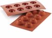 Silikomart Siliconen bakvorm met 8 halve bollen Ø50 x 25 mm Terracotta