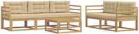vidaXL Buiten bankenset 6 st Wit en Beige