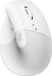 Logitech Ergonomische verticale muis, draadloos via Bluetooth, Lift voor Mac, 4 programmeerbare knoppen, wit