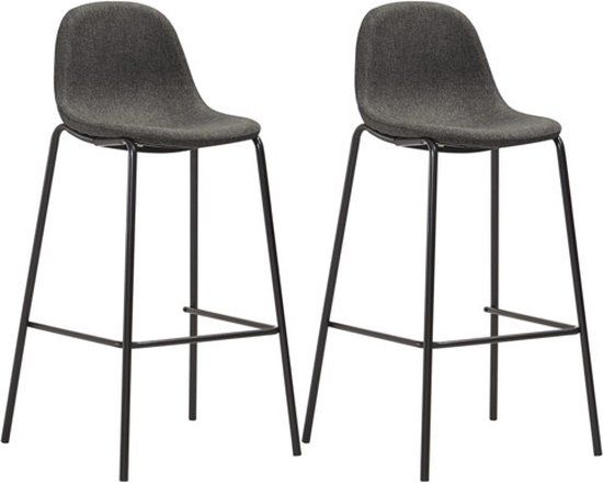vidaXL Barstoelen 2 stuks stof donkergrijs