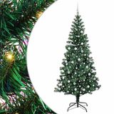 vidaXL - Kunststof - Voorverlichte - Kerstboom - Groen - 240 cm