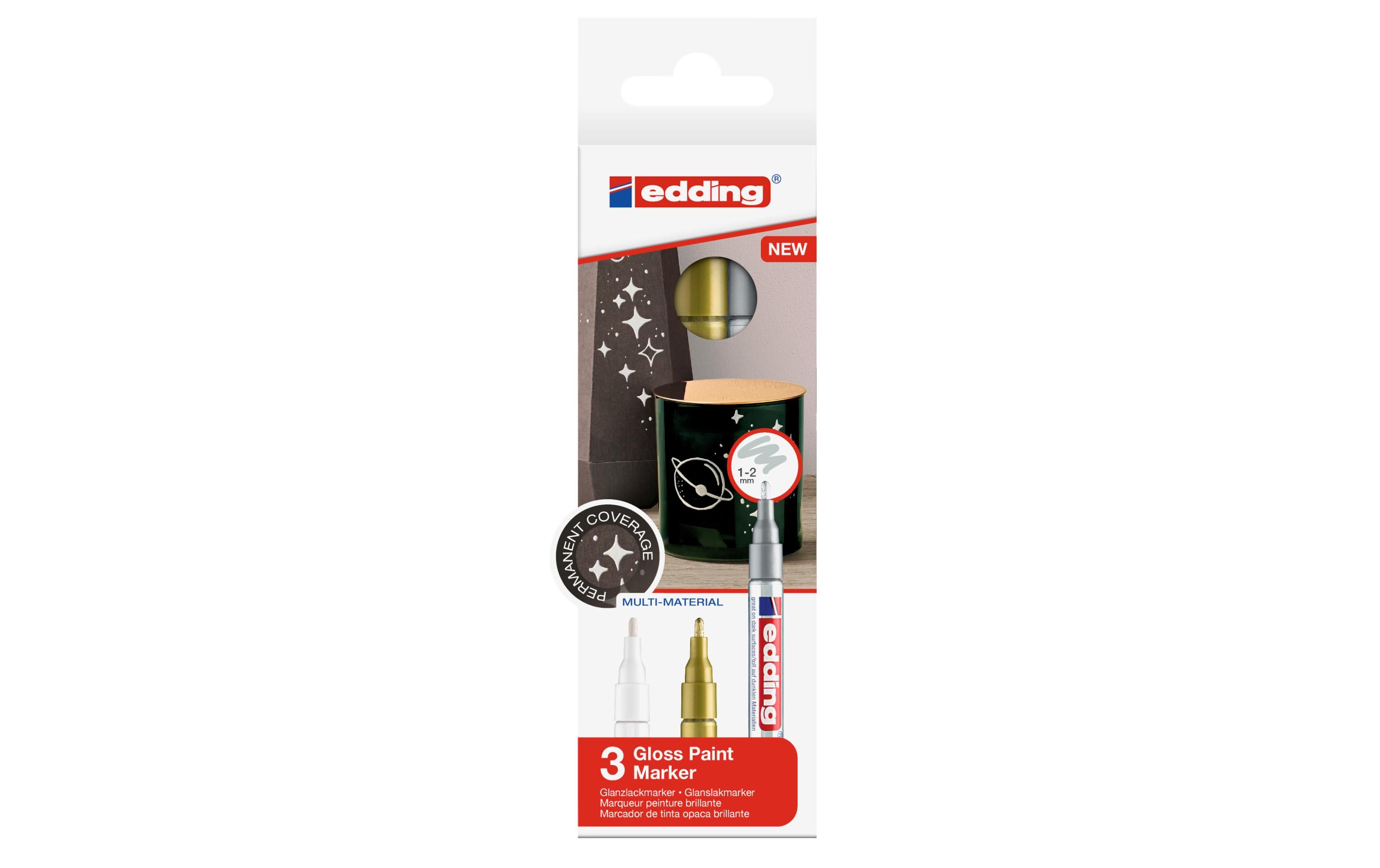 Edding 751 - Permanente Markers - Meerkleurig - 3 stuks