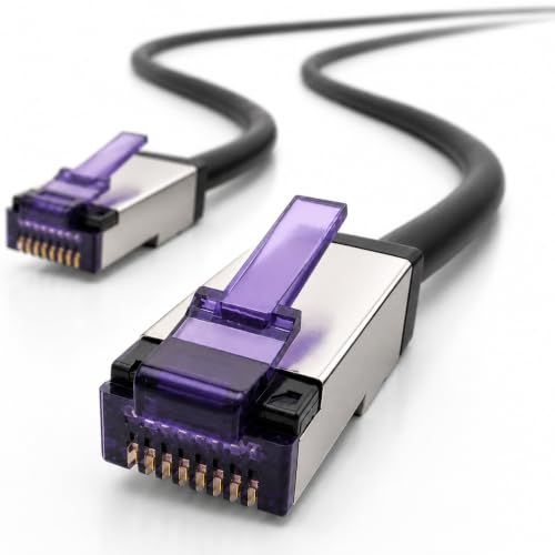 1aTTack.de - 1,5 m - CAT6a Superflex Ethernet Gigabit LAN-netwerkkabel RJ45 CAT6 A patchkabel 10000 Mbit/s SFTP PIMF 500 MHz compatibel met CAT6 CAT5 - zwart - 1 stuk