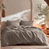 Beddengoedset GAMUSI Dekbedovertrekset 150 x 220 cm Katoen Grijs