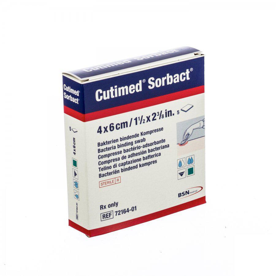 Cutimed Sorbact 4cmx6cm 5 stuks