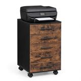 Merkloos Relaxdays rolcontainer - zwart-bruin - 40x69x40 cm - met wielen