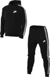 Nike M NK CLUB FLC GX HD TRK SUIT Heren Trainingspak - Zwart - Wit - Maat 2XL