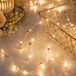Guirlande lumineuse avec perles et étoiles argentées, 2 mètres de long, avec 20 LED