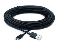 System-S USB 2.0 kabel 10 m Micro B stekker naar type A stekker oplaadkabel 10 m zwart