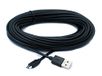 System-S USB 2.0 kabel 10 m Micro B stekker naar type A stekker oplaadkabel 10 m zwart