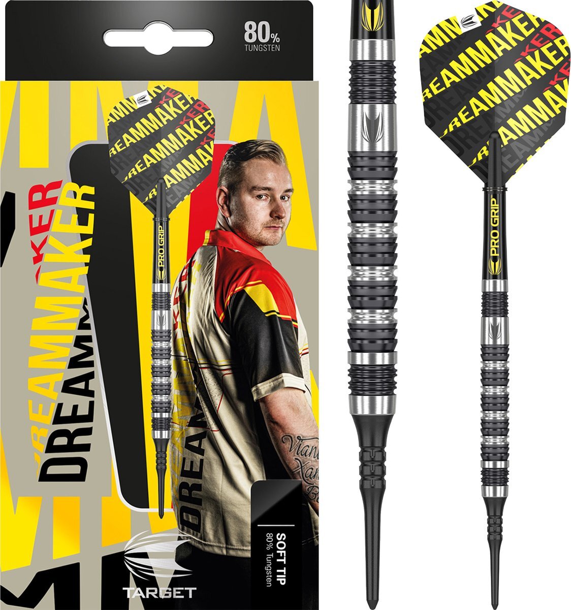 Target Dimitri Van den Bergh 80% 18g Softtip Dartpijlen