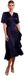 Yas Thea Wrap Midi-jurk Met Korte Mouwen Blauw 40 Vrouw
