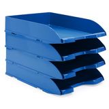 Waytex 4 stuks brievenbak, A4, kunststof, ondoorzichtig, blauw