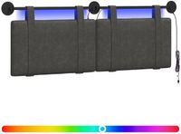 vidaXL Hangend hoofdbord Zwart Antiek PU