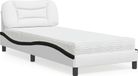 Maison Exclusive - Lit avec matelas « Hvar » blanc et noir 90 x 200 cm, simili cuir