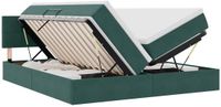 vidaXL - LED - opbergbed - met - matras - Donkergroen - 200 x 200 cm - Fluweel