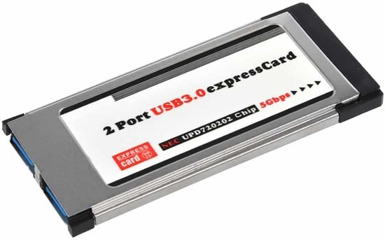 - 2 poorten USB 3.0 5 Gbps PCI 34 mm slot Express-kaart voor laptop / notebook