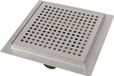 Differnz Gouttière de douche - avec bride - carré - 25 x 25 cm - inox