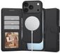 Tech-Protect Magsafe Wallet Case Voor Iphone 17 Pro Bescherming Met Ruimte Voor 1 Pasje Zwart Kunstleer/TPU