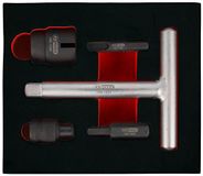 KS Tools 150.1020 Service Speciale Profielset voor Plastic Olie Afvoerschroeven 1/4 Inch + 3/8 Inch 5 stuks