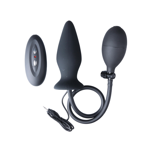 Ouch! Inflatable Silicone Plug Black Vibrating