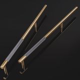 Shenzhen Haorui Industrial Technology Co., Ltd. 2 Pièces Poignées d'armoire Doré Poignées modernes Poignées de meubles 256mm Entraxe Poignées de porte Poignées de tiroir de cuisine Poignées vintage Pour armoires de cuisine Commode Armoire (Gris doré)