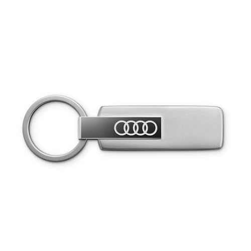 Audi 3182501800 Sleutelhanger, roestvrij staal, met Audi-ring-embleem, zilver