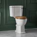Richmond Cuvette WC rétro - Abattant effet chêne, réservoir et levier de chasse d’eau – Noir et chromé – Hauteur confortable