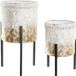 DKD Home Decor Plantenbakken set Metaal Wit 29 x 29 x 54,5 cm (2 stuks)